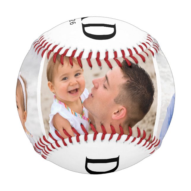 Pelota De Béisbol Dad Established 3 Photo Fathers Day (Anverso)