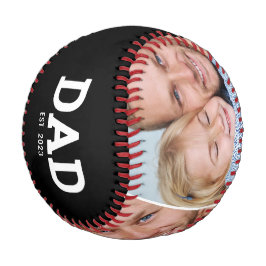 Pelota De Béisbol Dad Established Modern Black 3 Photo Collage