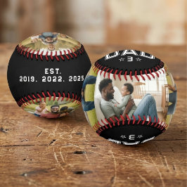 Pelota De Béisbol Dad Established Years Bold Black 3 Photo