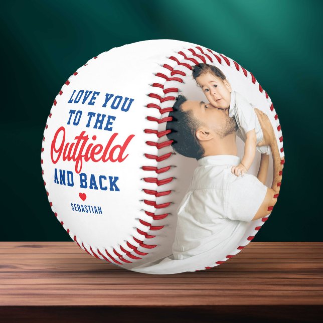 Pelota De Béisbol Dad Love You to the Outfield and Back Photo (Subido por el creador)