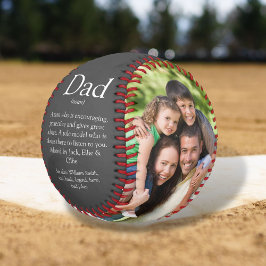 Pelota De Béisbol Definición de Papá del Mundo 2 Foto Divertida Gris