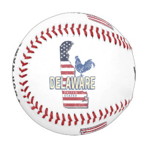 Pelota De Béisbol Delaware Estados Unidos Retro State Map Vintage US