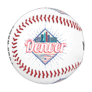 Pelota De Béisbol Denver Colorado Estados Unidos Skyline Vintage Est