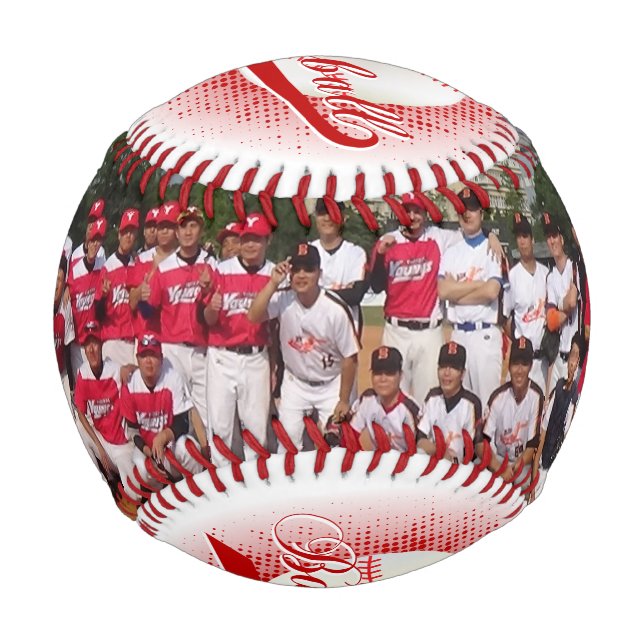 Pelota De Béisbol Deporte Retro Rojo Oscuro de Béisbol (Anverso)
