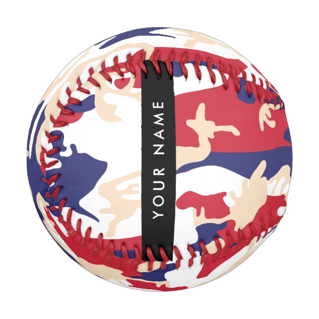 Pelota De Béisbol Día de la Independencia Camuflaje Su nombre Person (Anverso izquierdo)