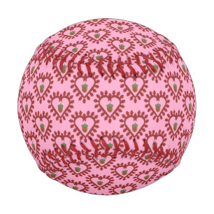 Pelota De Béisbol Día de San Valentín Love Heart Acorn Patterned