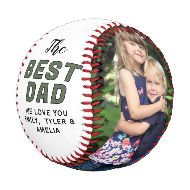 Pelota De Béisbol Día del mejor padre fotográfico personalizado (Angular)