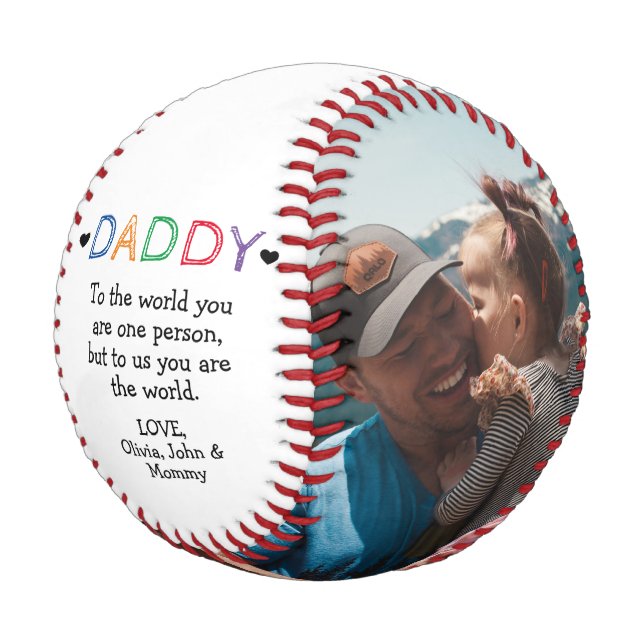 Pelota De Béisbol Día del Padre/Cumpleaños de niños a papás foto (Angular)