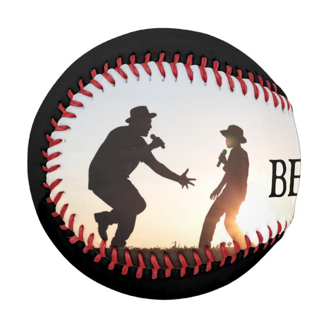 Pelota De Béisbol Día del Padre de la foto del mejor Personalizado d (Anverso izquierdo)