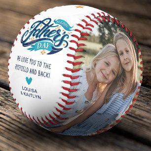 Pelota De Béisbol Día del padre feliz moderno 2 foto Keepsake