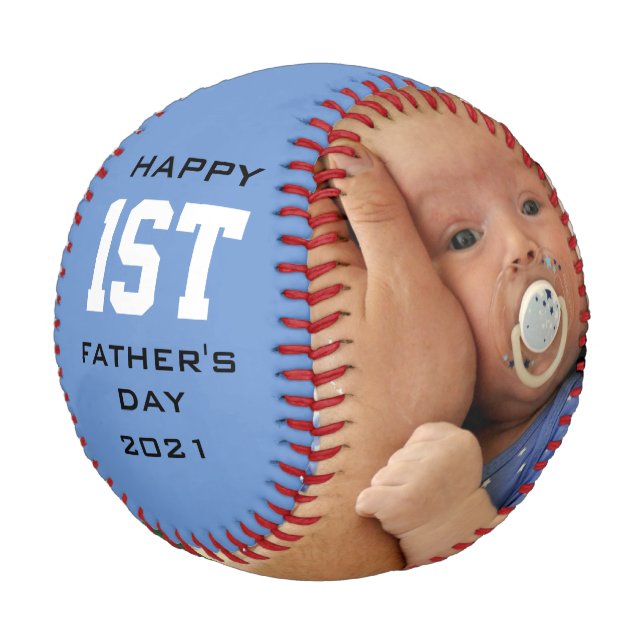 Pelota De Béisbol Día del Padre Feliz Primer Personalizado 2 Foto Az (Angular)
