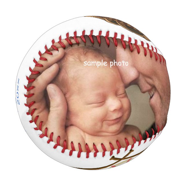 Pelota De Béisbol Día del Padre, foto, béisbol Personalizado (Anverso izquierdo)