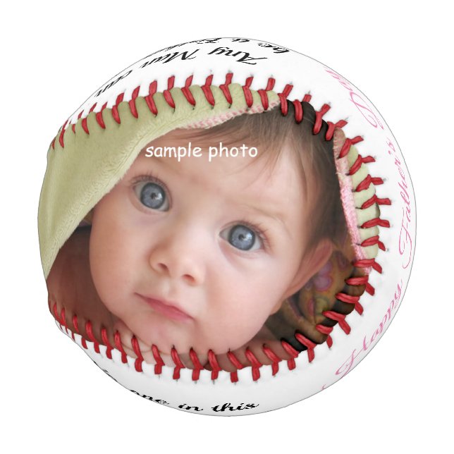 Pelota De Béisbol Día del Padre, hija, beisbol Personalizado (Anverso derecho)