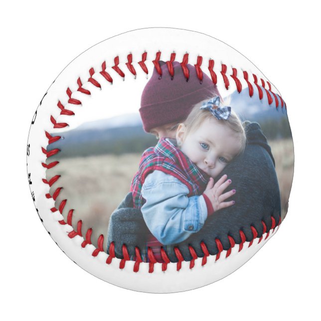 Pelota De Béisbol Día del padre papá con foto de Personalizado bebé (Anverso izquierdo)