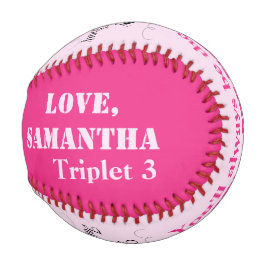 Pelota De Béisbol Día del Padre Trilliza Niña Foto Béisbol Rosa
