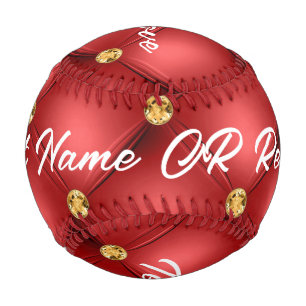 Pelota De Béisbol Diamante Rojo Oro Basebal con Borla de Cuero Tacho