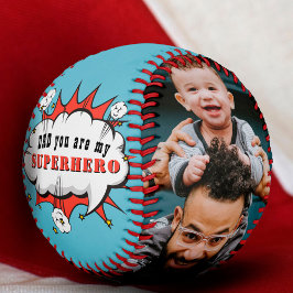 Pelota De Béisbol Dibujo animado de superhéroe de papá Día del padre