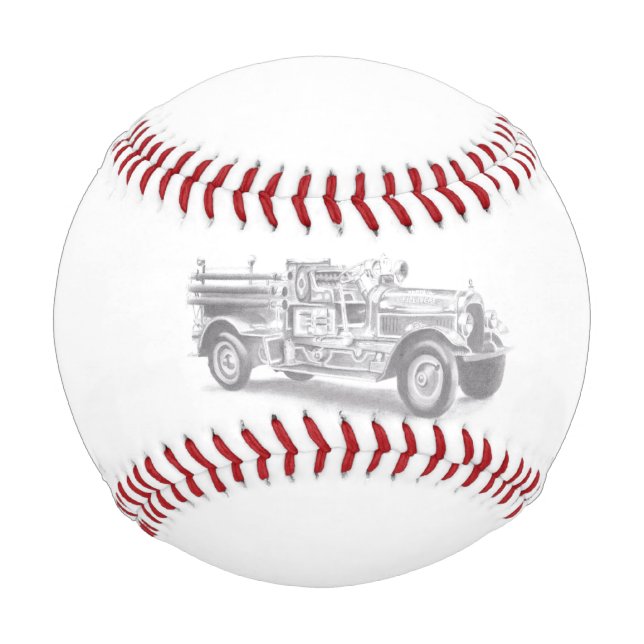 Pelota De Béisbol dibujo de bombero de piropos de piruetas vintage (Anverso)