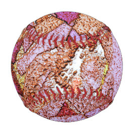 Pelota De Béisbol Dibujo de roca volcánica pintado de lila rosa