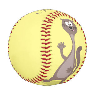 Pelota De Béisbol Dibujo divertido de comadreja de dibujos animados