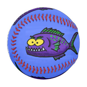 Pelota De Béisbol dibujos animados de pirañas