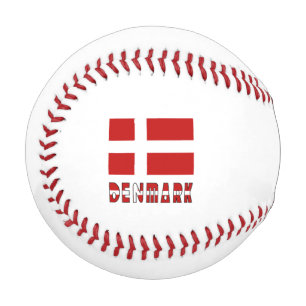 Pelota De Béisbol Dinamarca y bandera danesa con tu nombre
