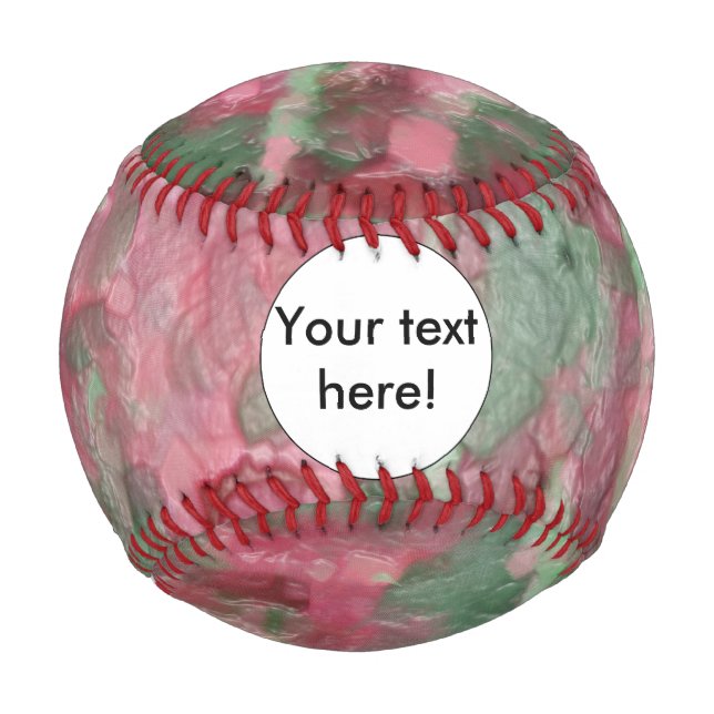 Pelota De Béisbol Diseño abstracto de plástico rojo verde (Anverso)