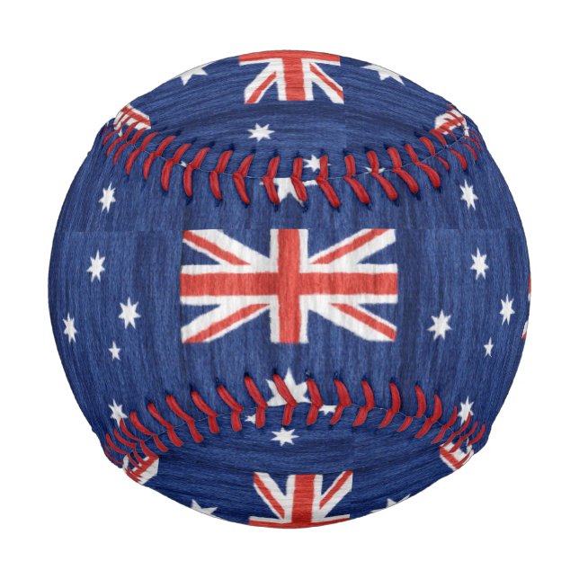 Pelota De Béisbol diseño de bandera australiana Thunder_Cove azul (Anverso)