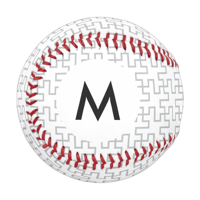 Pelota De Béisbol Diseño de suelo con abstracto geométrico monograma (Anverso izquierdo)