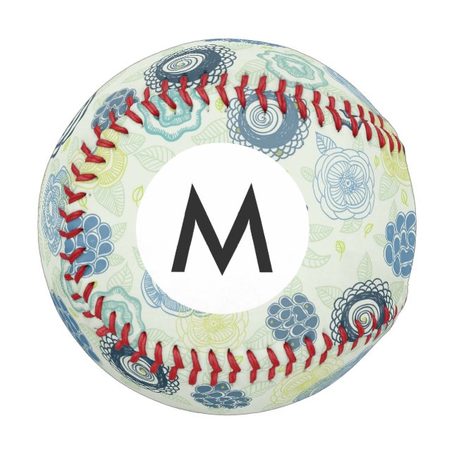 Pelota De Béisbol Diseño floral elegante con flores adorables (Anverso izquierdo)