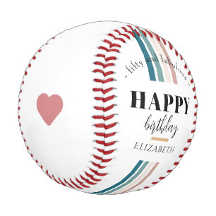 Pelota De Béisbol Diseño Minimalista de cumpleaños en colores pastel