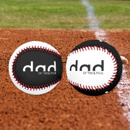 Pelota De Béisbol Diseño moderno y simple de papá con nombres de niñ