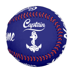 Pelota De Béisbol Diseño Náutico Ancla Barco de Vela Capitán