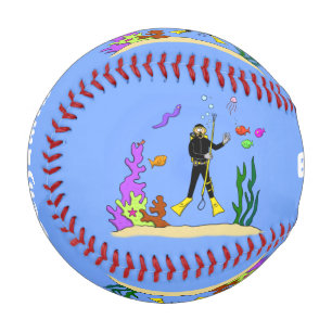Pelota De Béisbol Divertido buceador de scuba y personalizado de cri