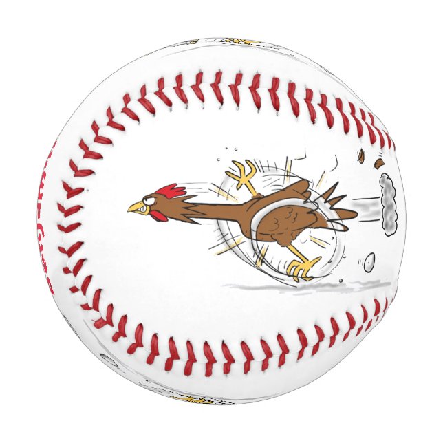 Pelota De Béisbol Divertido ilustracion de pollo fresco y personaliz (Anverso izquierdo)