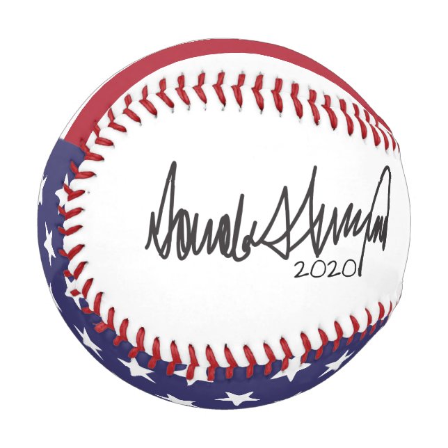 Pelota De Béisbol Donald Trump para el autografo presidencial 2020 (Anverso izquierdo)