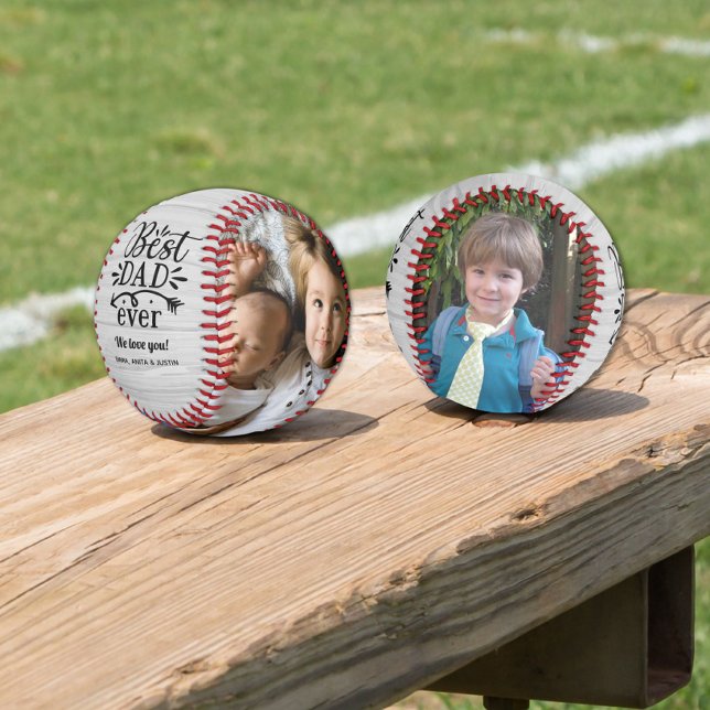 Pelota De Béisbol Dos fotos mejor día de papá feliz padre (Subido por el creador)