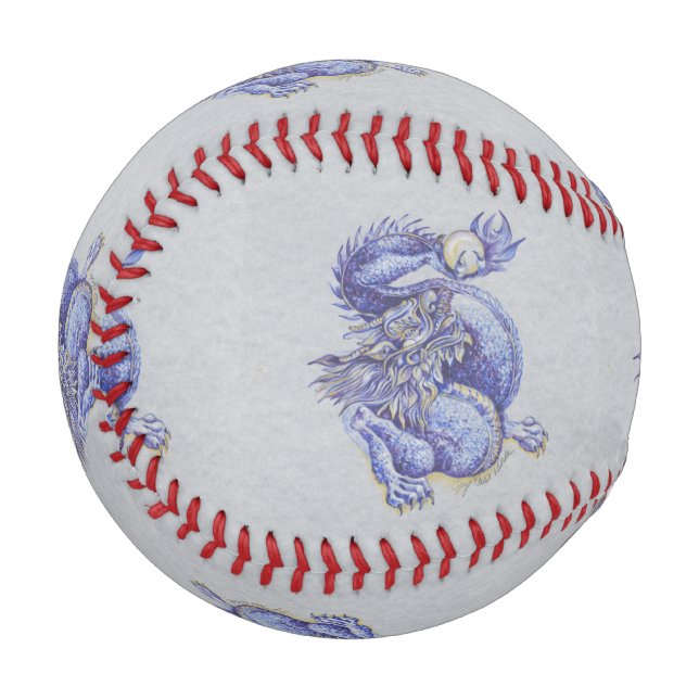 Pelota De Béisbol Dragón azul (Anverso izquierdo)