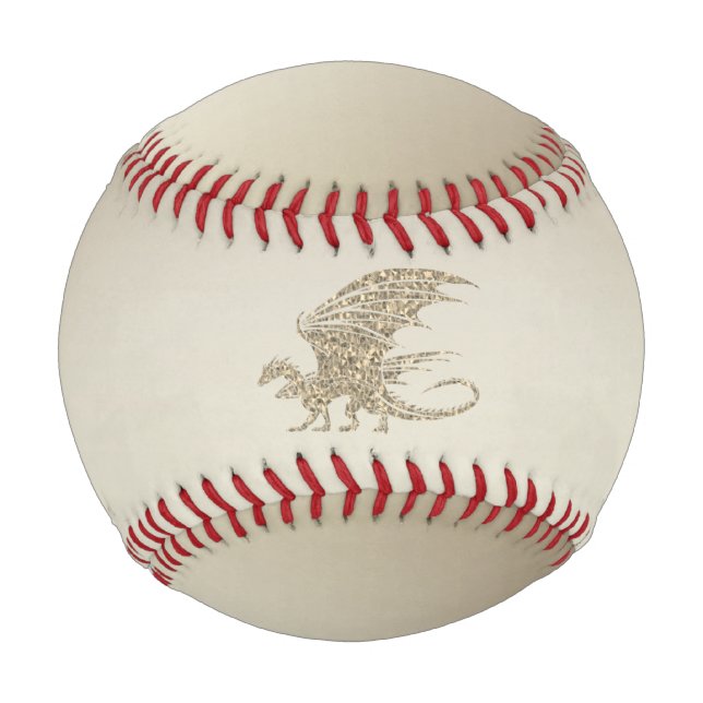 Pelota De Béisbol Dragón de mosaico asombroso oro (Anverso)
