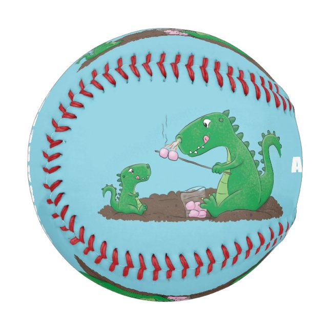 Pelota De Béisbol dragones cortos asando malvaviscos personalizado (Anverso izquierdo)