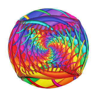 Pelota De Béisbol El arcoiris espirando causa el béisbol fractal