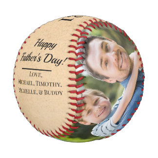 Pelota De Béisbol El Día del Padre Rústico Vintage
