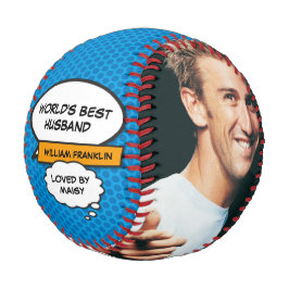 Pelota De Béisbol El mejor esposo del mundo divertido cómic foto azu