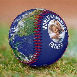 Pelota De Béisbol El mejor padre del mundo: foto del planeta Tierra