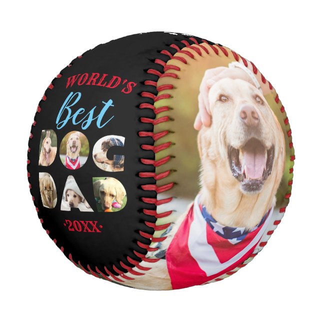 Pelota De Béisbol El mejor padre del perro del mundo cita al Collage (Angular)