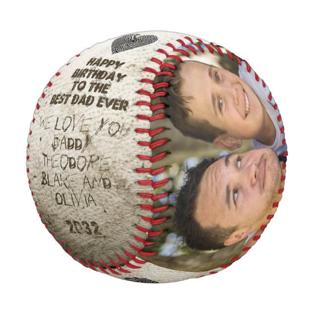 Pelota De Béisbol El mejor papá de la actualidad 2Collage de fotos f (Angular)