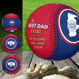 Pelota De Béisbol El mejor papá de Wyoming, Estados Unidos patriótic