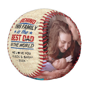 Pelota De Béisbol El mejor papá en el mundo fotos familiares de aspe