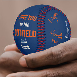 Pelota De Béisbol El mejor papá firmado nunca foto azul blanco y Nar
