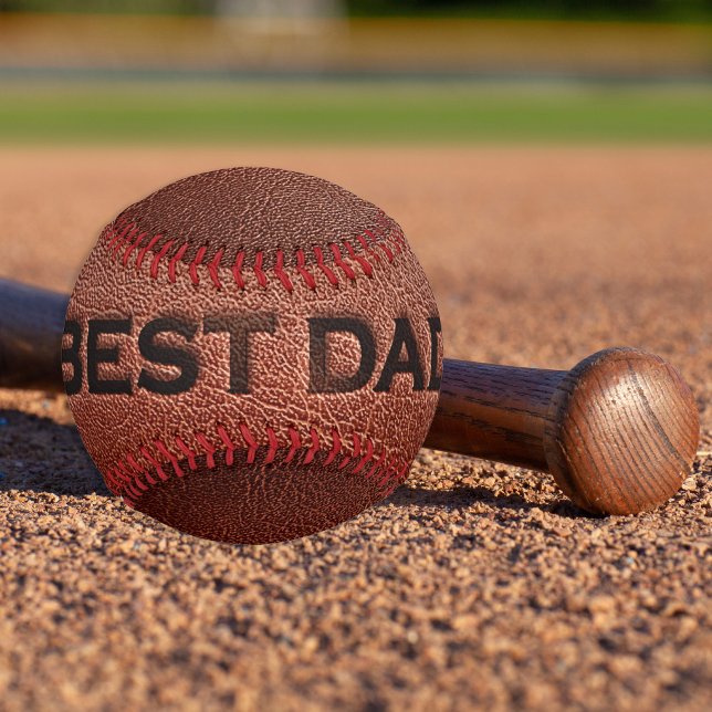 Pelota De Béisbol El mejor papá jamás estampado de cuero marrón Día  (Subido por el creador)